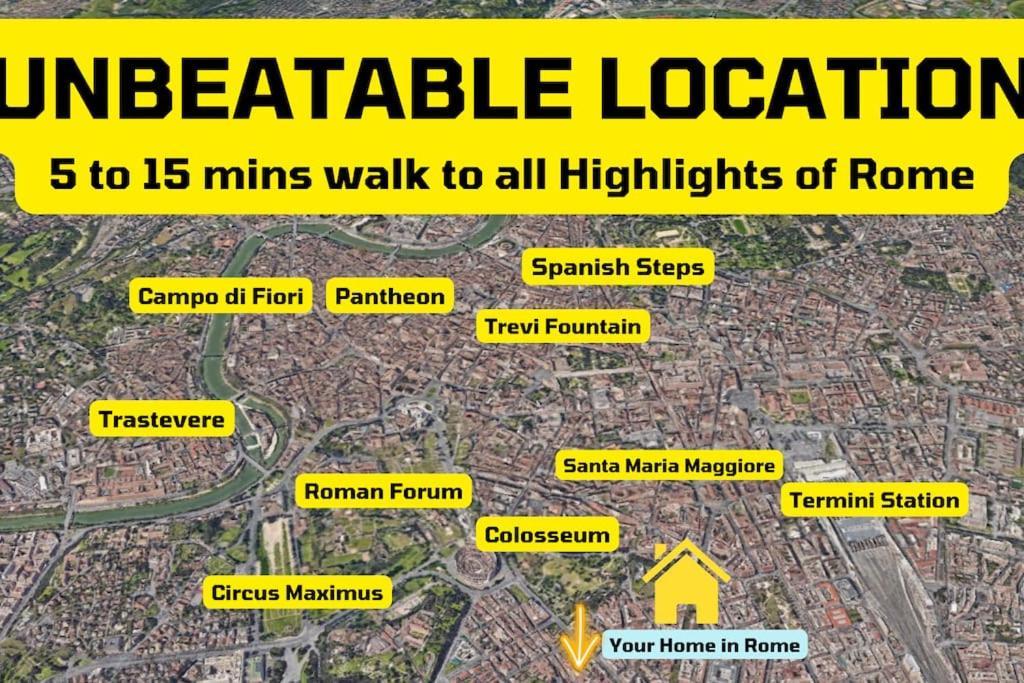 Stylish Loft - Colosseum 4 Min Walk -3 Beds -sleeps Up To 6 People Appartement *